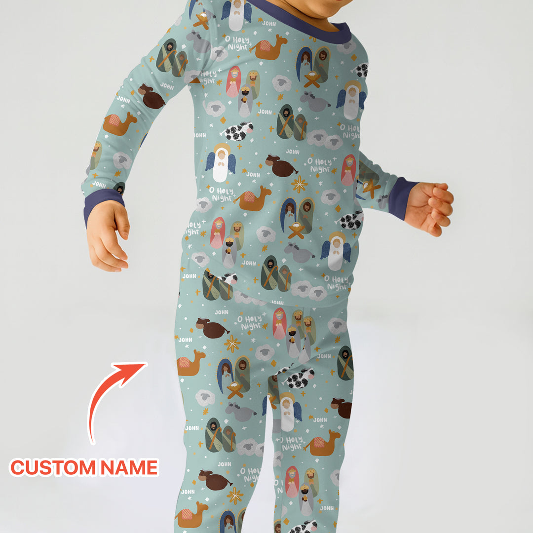 Zweiteiliges Langarm-Pyjama-Set mit Sommerfrüchten