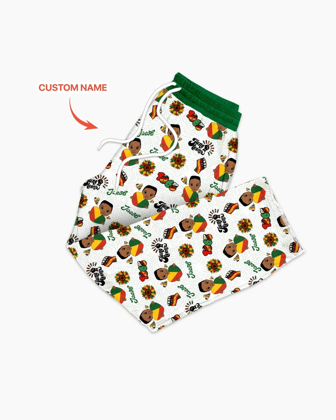 Custom Name Bloom in Freedom Men's Pajama Set