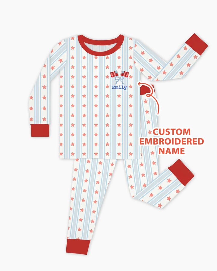 Zweiteiliges Langarm-Pyjama-Set mit Sommerfrüchten