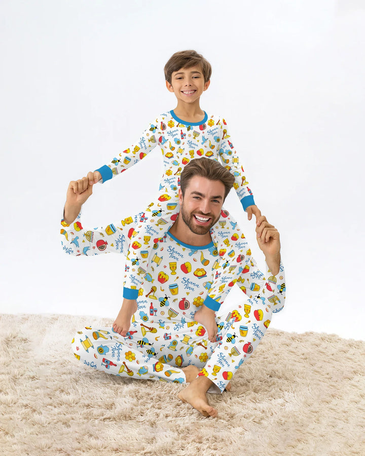 Shanah Tovah U'Metukah Bamboo Two Piece Long Sleeve Pajama Set