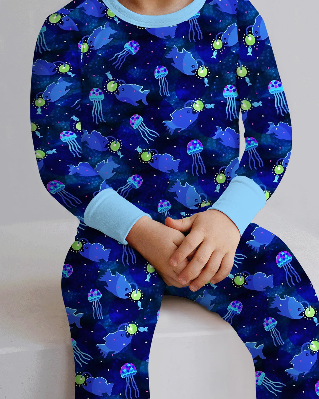 Happy Glow Fish Bamboo Two Piece Long Sleeve Pajama Set