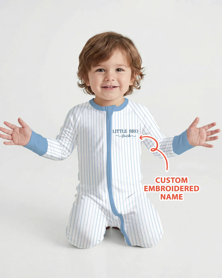 Custom Embroidered Name Little Bro Bamboo Convertible Zippy