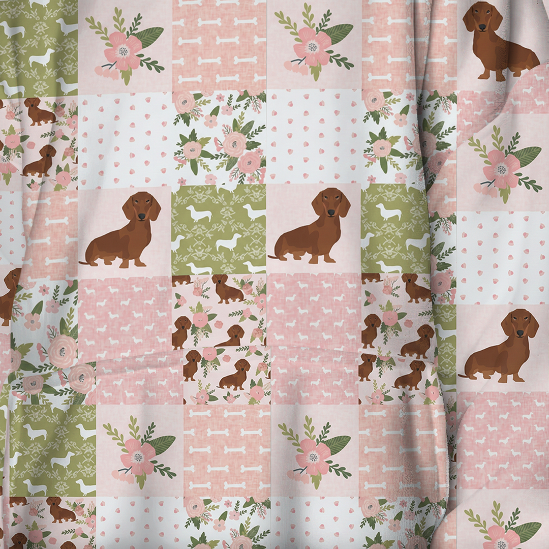 Floral Dachshund Grace Blanket Hoodie