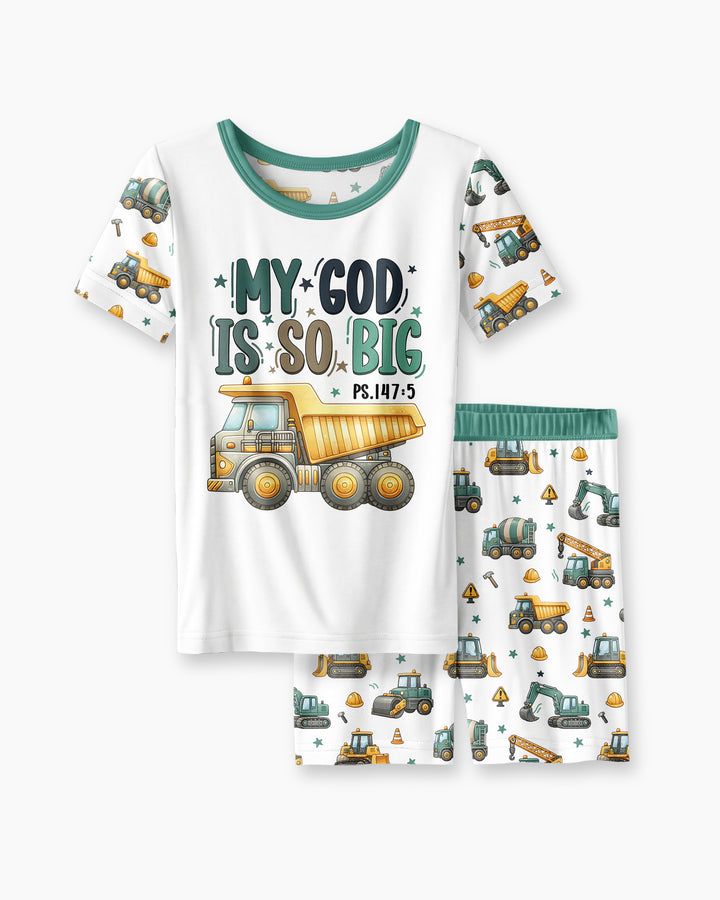 Conjunto de Pijama de Dos Piezas de Bambú con Mangas Cortas y Pantalones Cortos