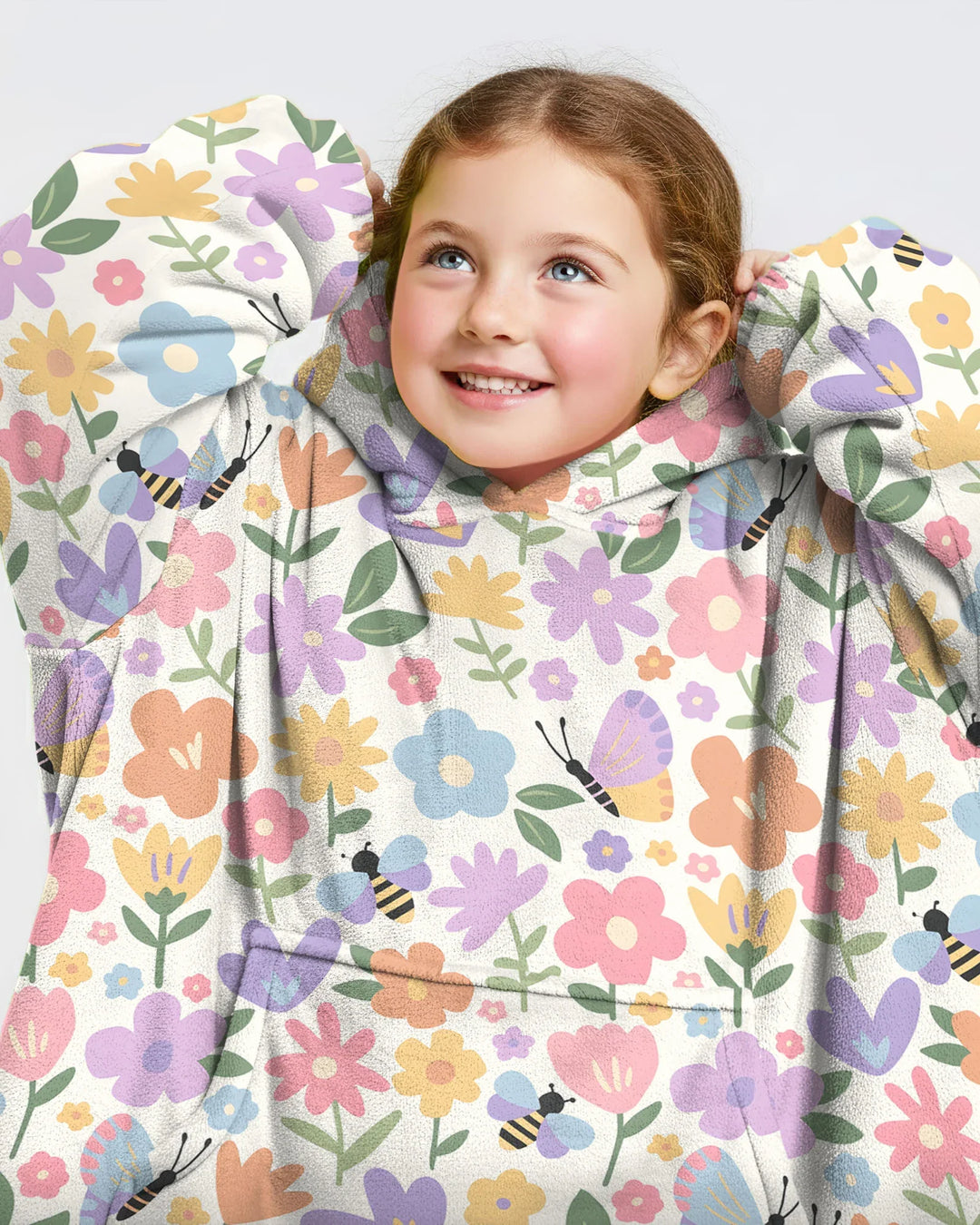 Flower Gardens Wearable Bamboo Blanket Hoodie