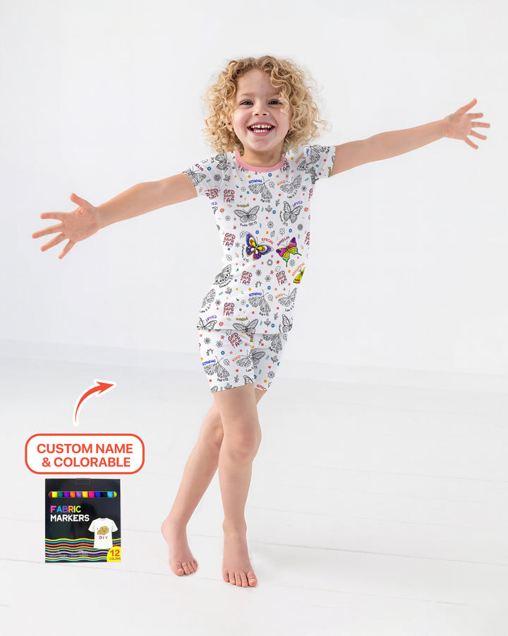 Zweiteiliges Pyjama-Set mit kurzen Ärmeln und Shorts im Sommer-Design