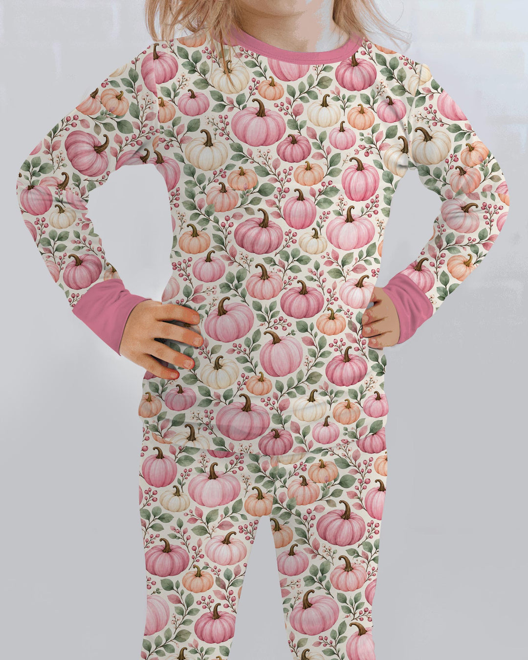 Pumpkin Cozy Fall Bamboo Two Piece Long Sleeve Pajama Set