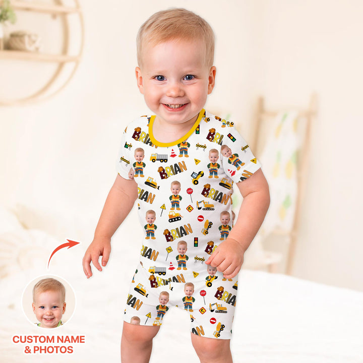 Zweiteiliges Pyjama-Set mit kurzen Ärmeln und Shorts im Sommer-Design