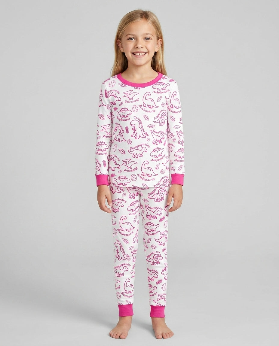 Zweiteiliges Langarm-Pyjama-Set mit Sommerfrüchten