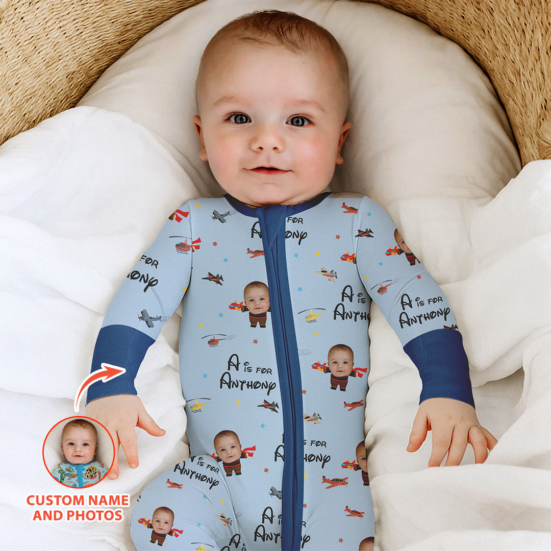 Gerippte Babykleidung mit individuellem Foto - Weich &amp; Skizzenhaft