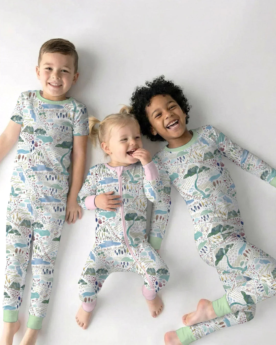 Whimsical Psalms 23 Map Two Piece Long Sleeve Pajama Set