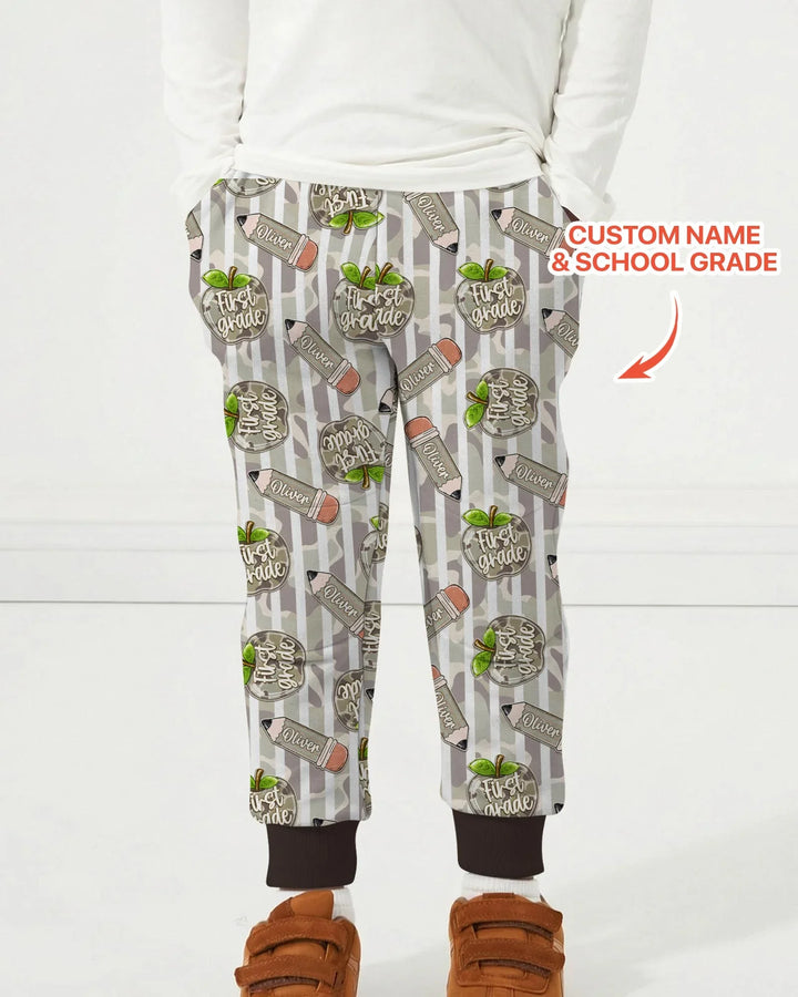 Custom Name Camo Apple Days Bamboo Jogger