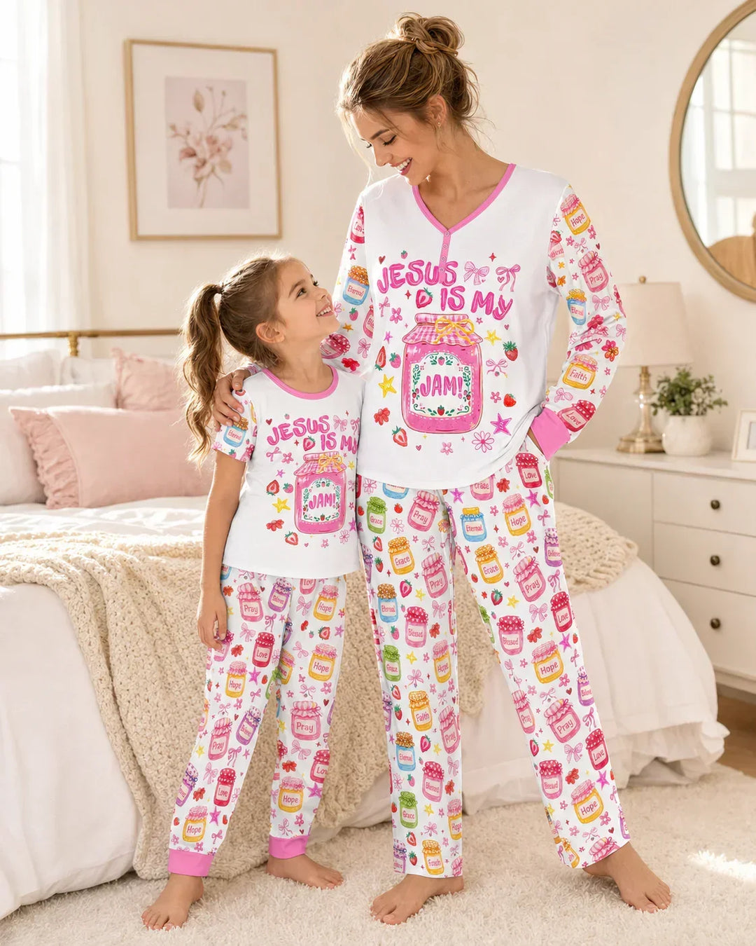 Preppy Summer Jesus Is My Jam Bamboo Women Pajama Set