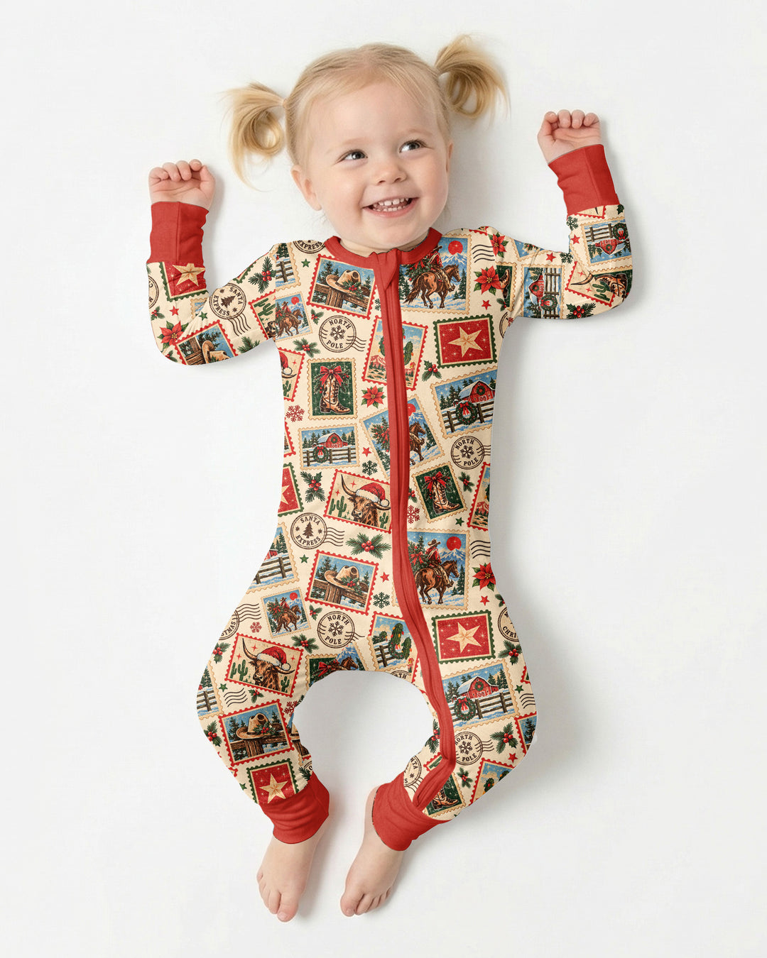 Western Christmas Stamps Bamboo Convertible Zippy
