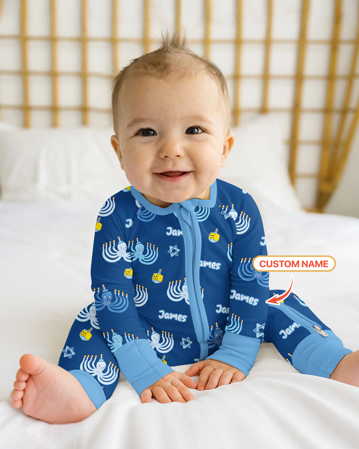 Hanukkah Jewish Octopus Bamboo Convertible Zippy