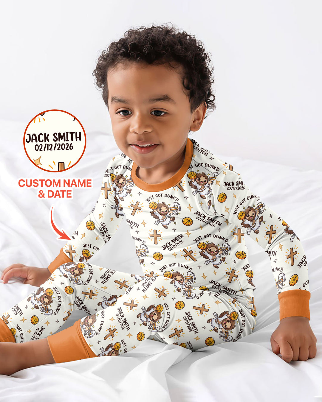 Personalized Baptism Just Got Dunk'd  Bamboo Two Piece Long Sleeve Pajama Set