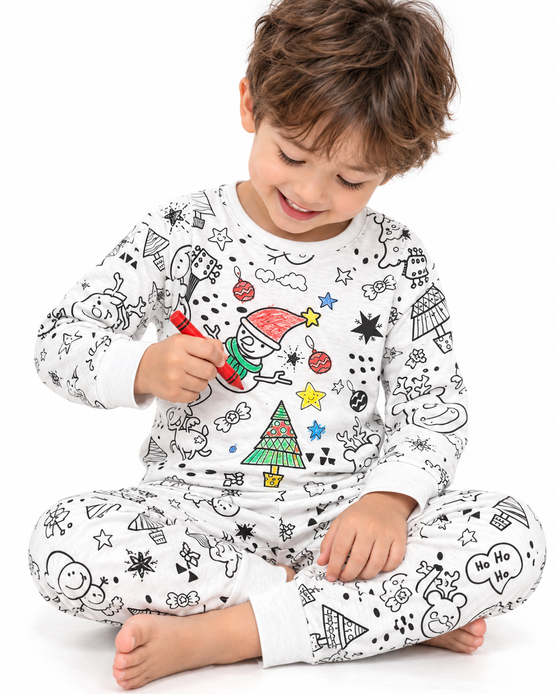Christmas Colorable Bamboo Two Piece Pajama Set