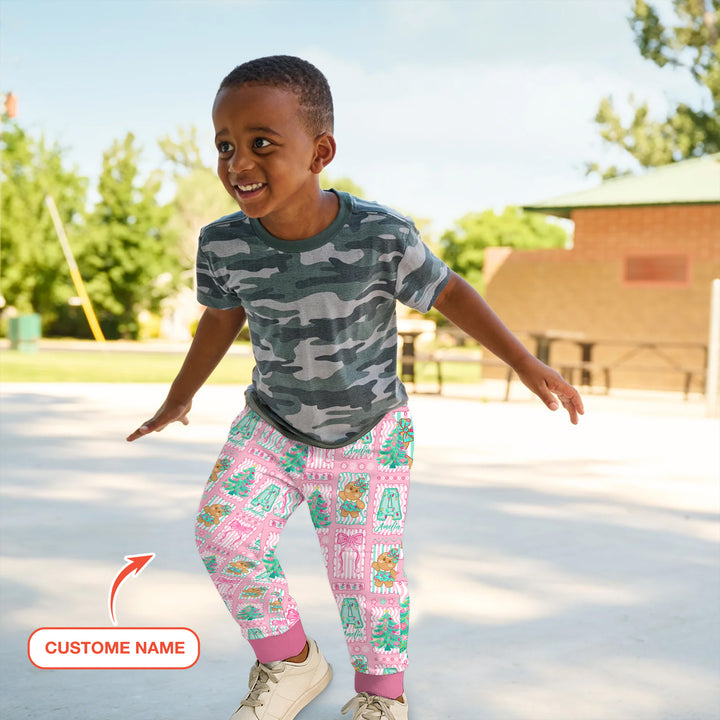 Custom Name "Merry Pink Christmas" Jogger