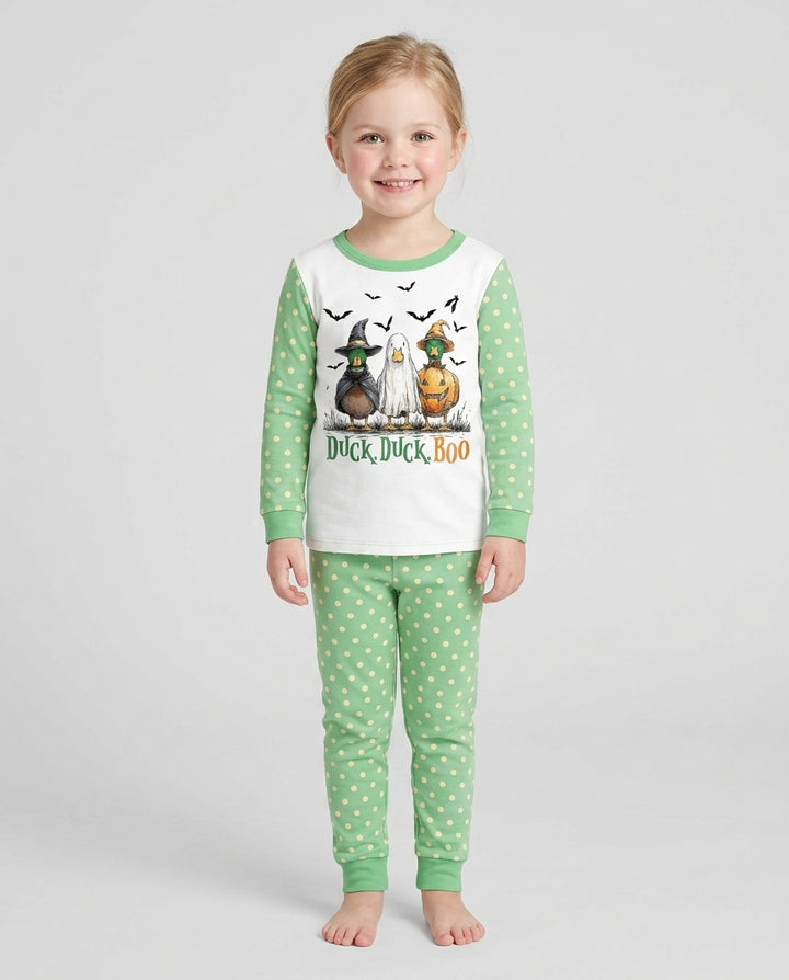 Duck Duck Boo Bamboo Two Piece Long Sleeve Pajama Set