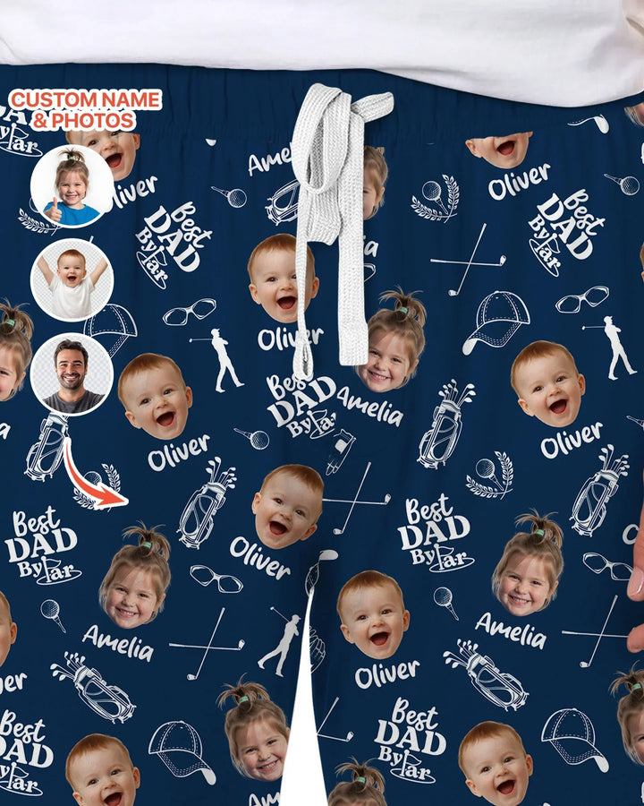 Custom Photo Best Dad By Par Bamboo Men's Pajama Set