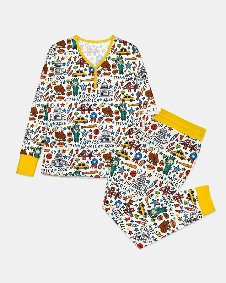Doodle America 250th Anniversary Family Women Pajama Set