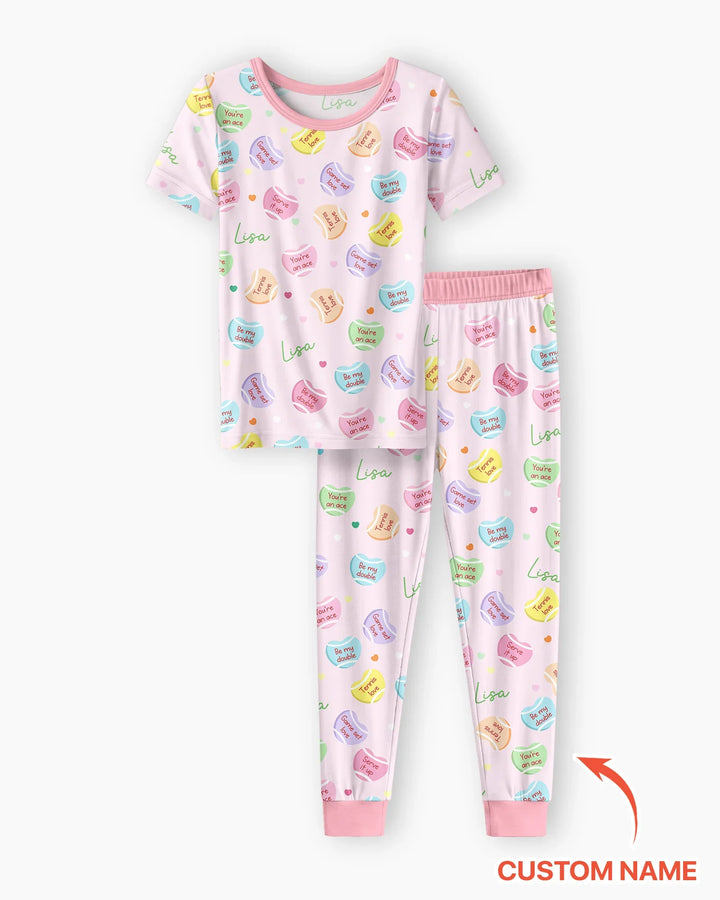 Conjunto de pijama de dos piezas de bambú de manga corta, plantilla personalizada