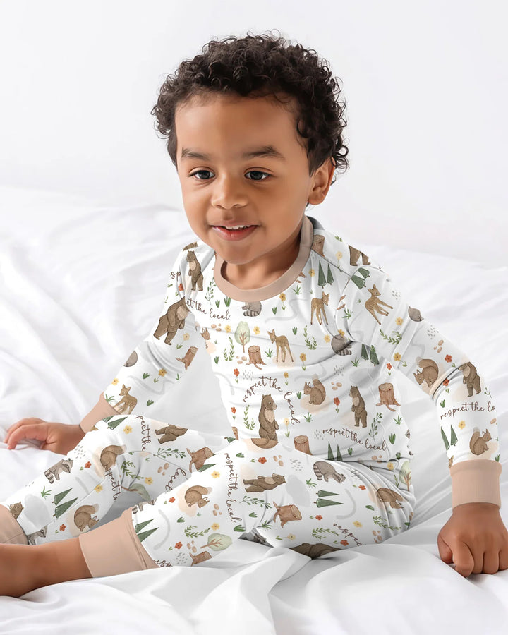 Respect The Local Bamboo Two Piece Long Sleeve Pajama Set