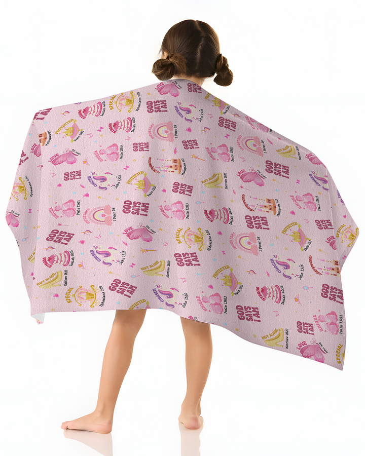 God Says I Am Girl Bamboo Beach Towel