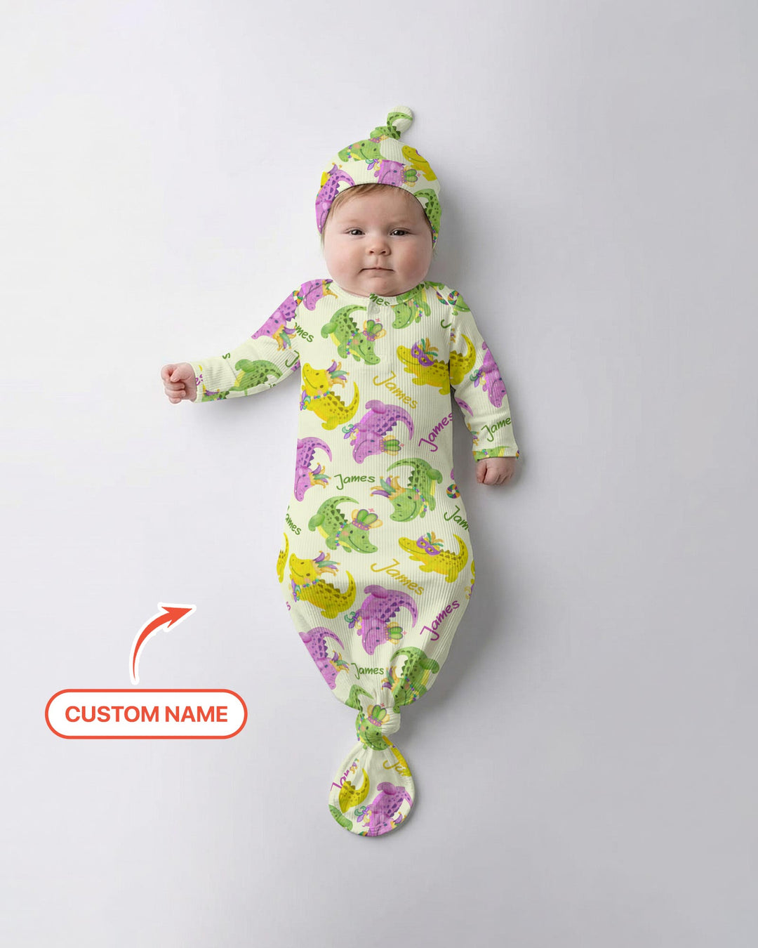 Custom Name Mardi Gras Alligator Knot Gown