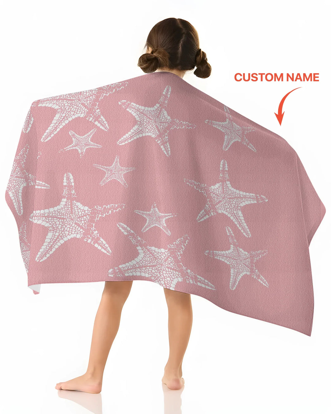 Custom Photo Starfish With Names Bamboo Beach Towel