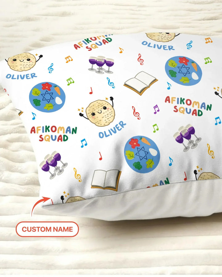 Custom Name Passover Afikoman Squad Pillow Case