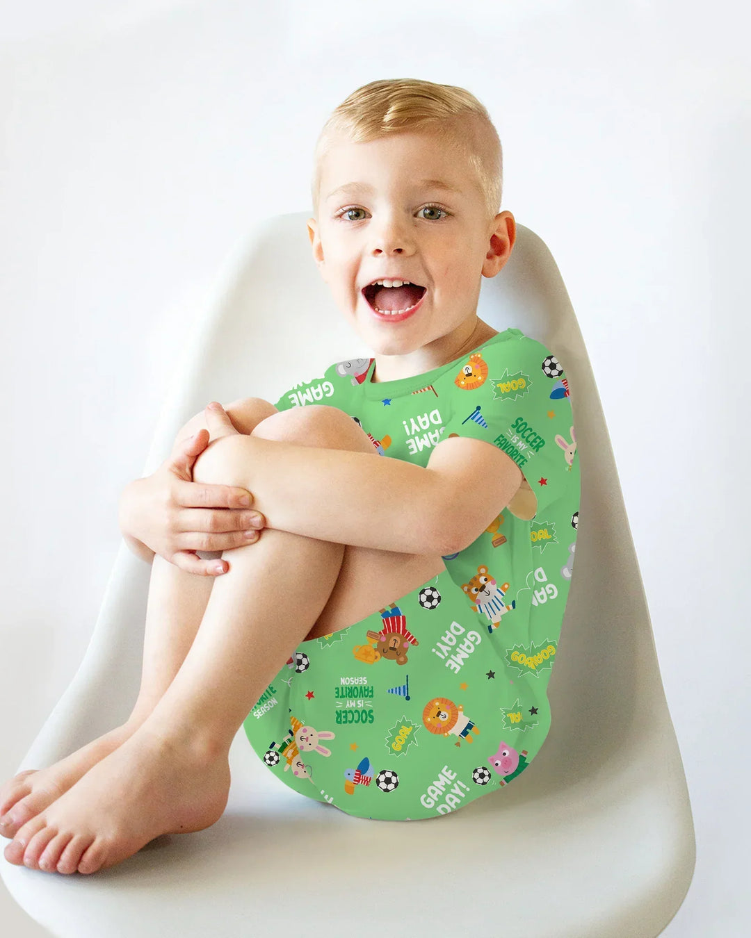 The World Cup Soccer Animals Bamboo Two Piece Short Sleeve Shorts Pajama Set