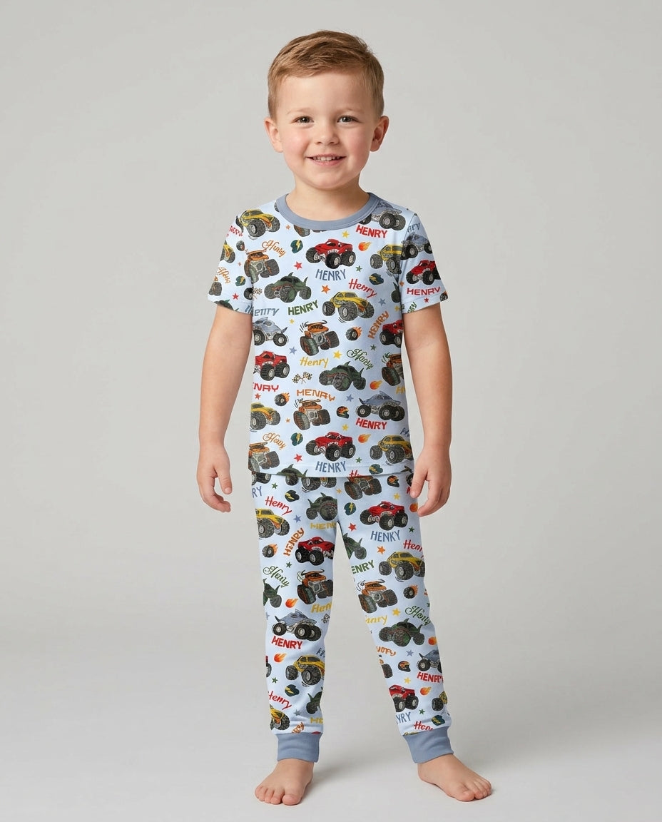 Zweiteiliges, kurzärmliges Pyjama-Set mit Marienkäfern