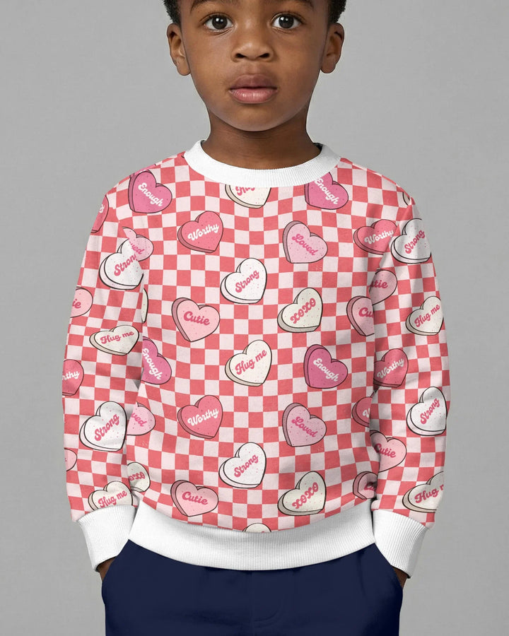 Valentine in Hearts Crewneck Sweatshirt