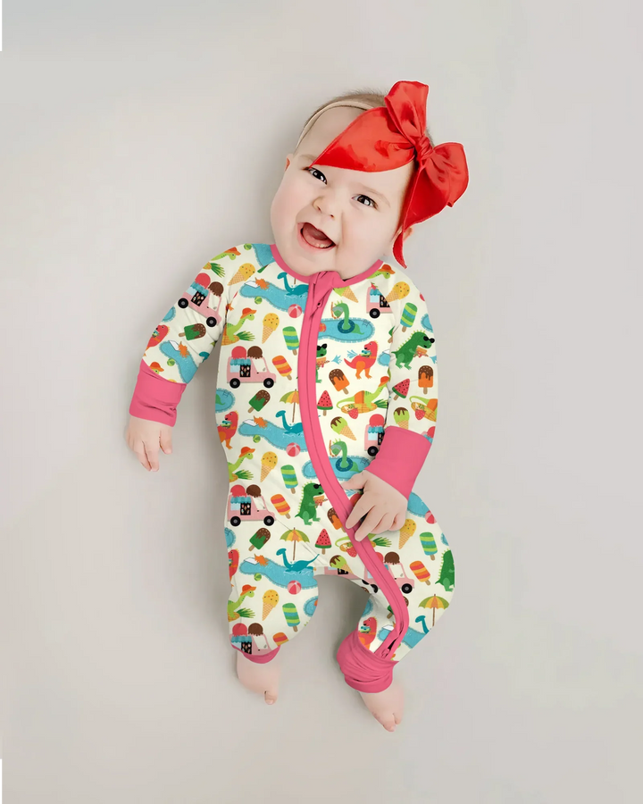Pijama Dino Summer Splash Bamboo Convertible con Cremallera