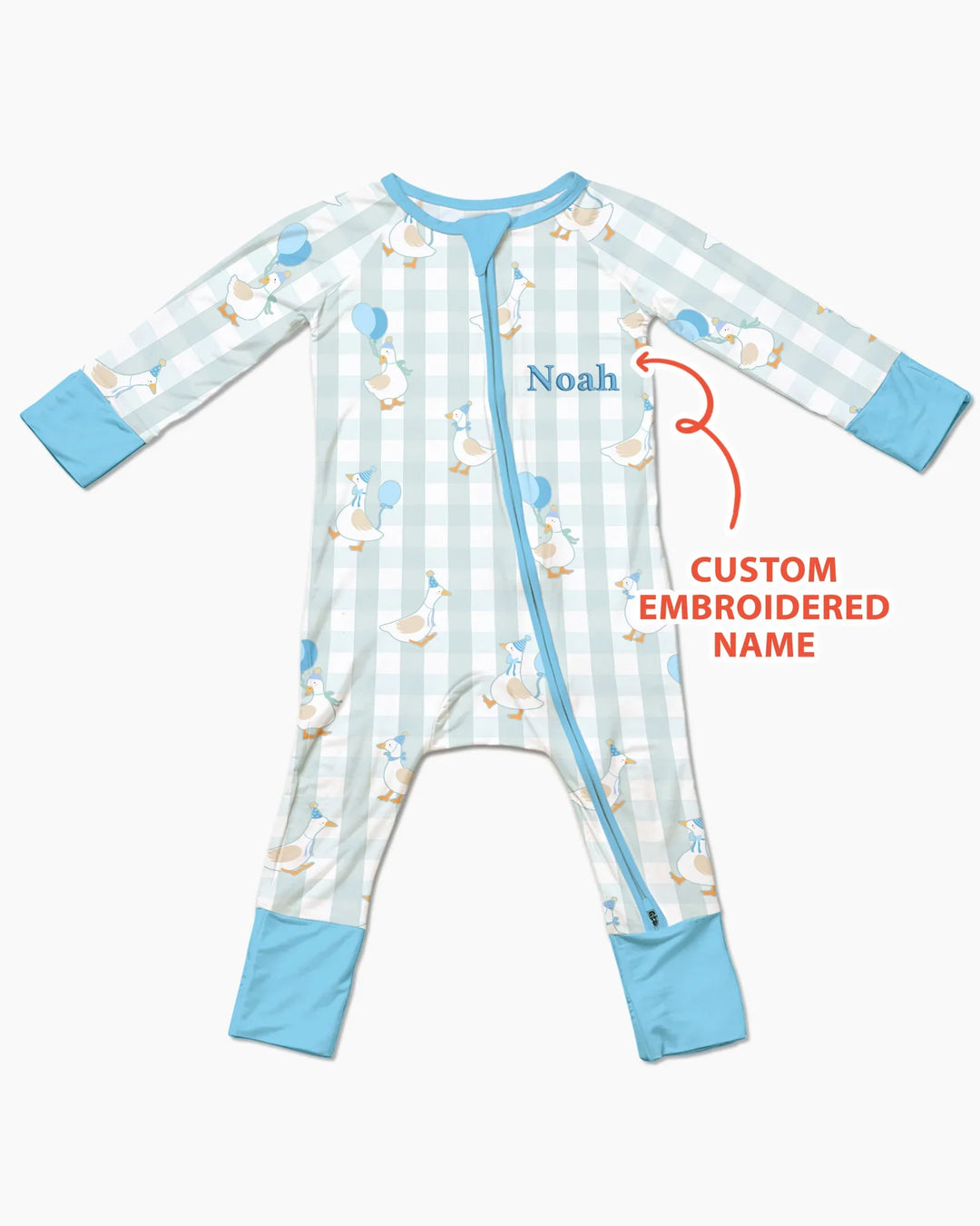 Custom Embroidered Birthday Boy/Girl Baby Bamboo Convertible Zippy