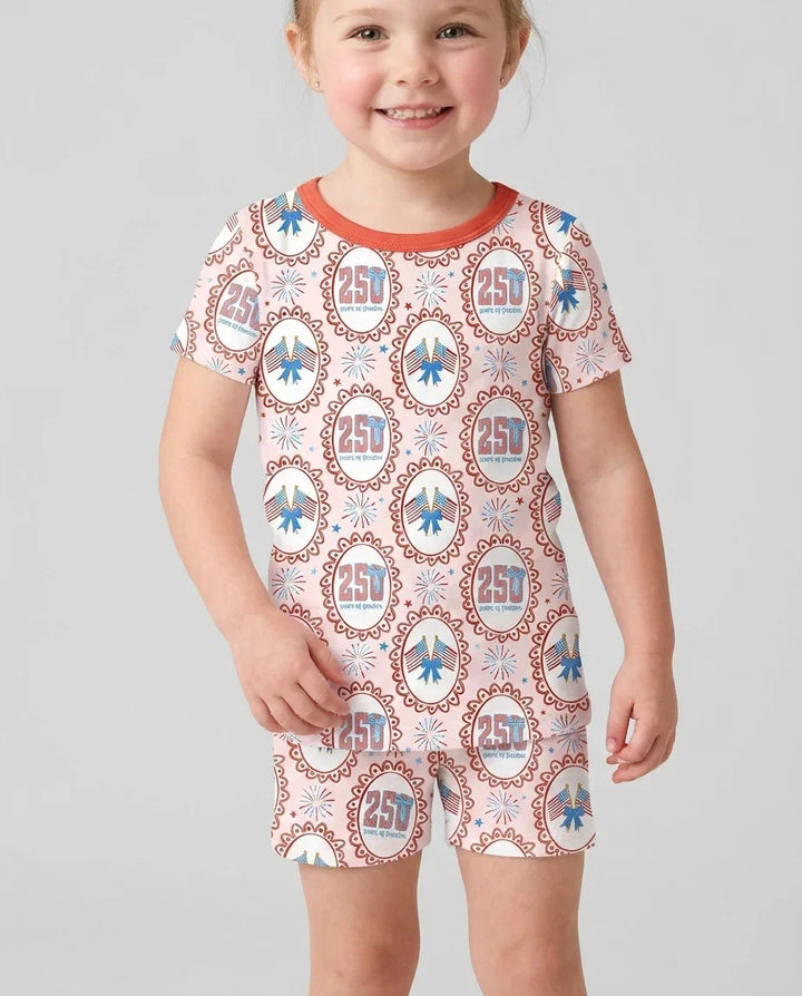 Schlafanzug-Set zweiteilig, kurze Ärmel, kurze Hose, Bambus