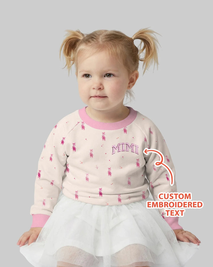 Custom Embroidered Mommy and Me Matching Bamboo Crewneck Sweatshirt