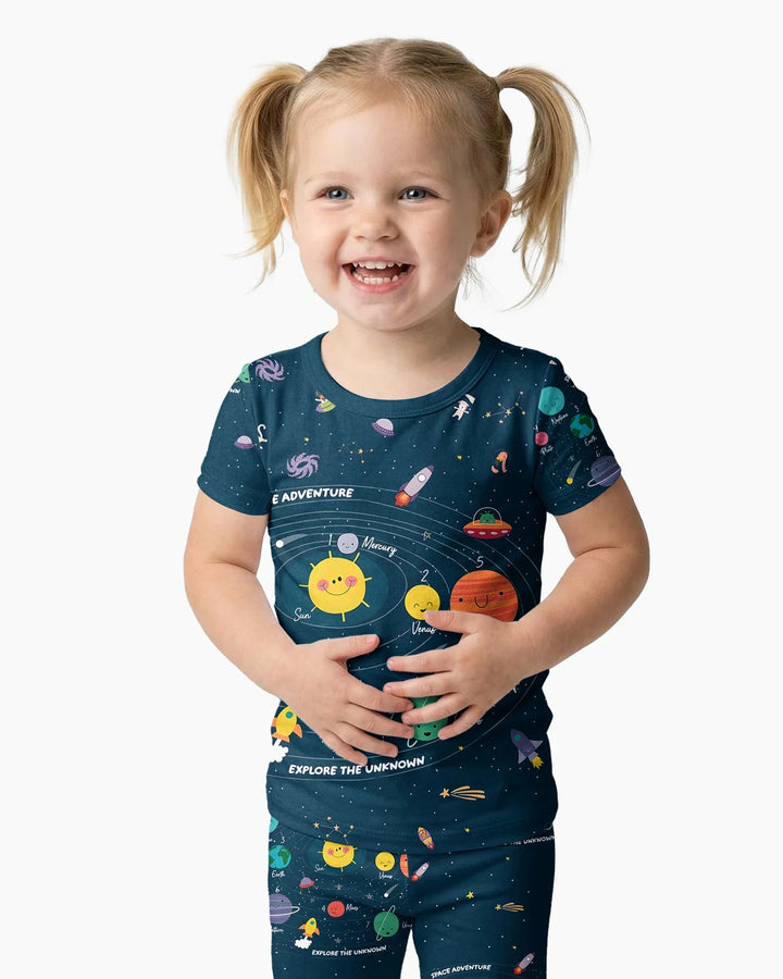 Solar System Explorers Bamboo Two Piece Short Sleeve Pajama Set
