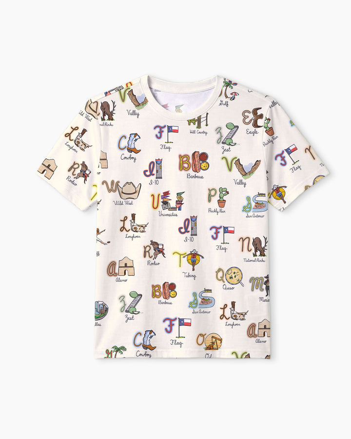 Texas Alphabet Bamboo Men Short Sleeve Short Pajama Set