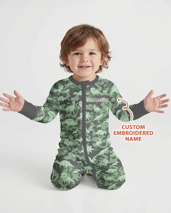 Custom Name Embroidered Matching With Dadasaurus Bamboo Convertible Zippy