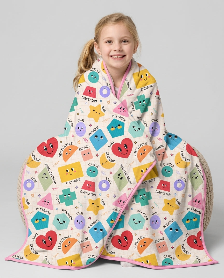 Happy Shape Squad Family Matching Bamboo Blanket