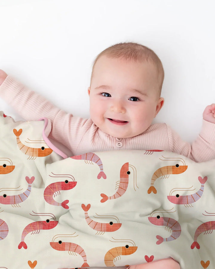 Sweet Shrimp Parade Bamboo Blanket