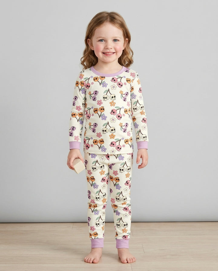 Cherry Boo Bamboo Two Piece Long Sleeve Pajama Set