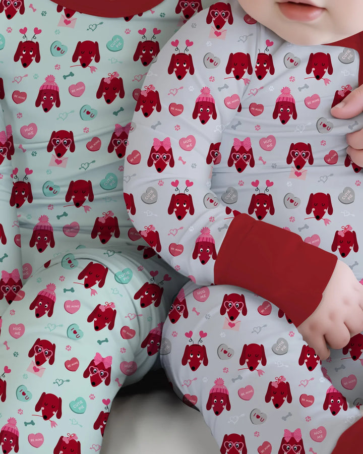 Dachshund Is My Valentine Two Piece Long Sleeve Pajama Set