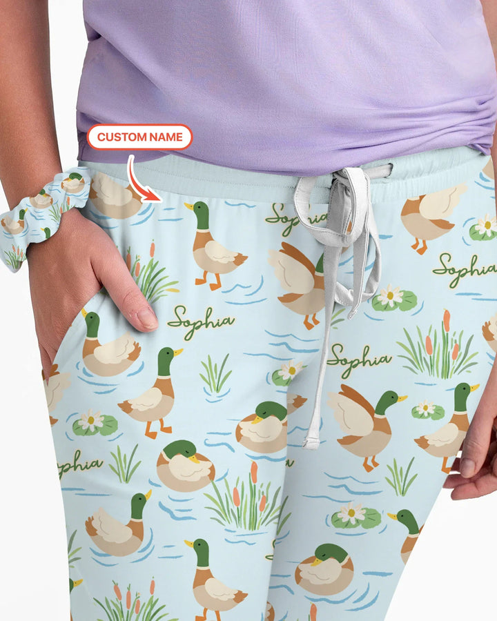 Personalized Mallard Duck Bamboo Women Pajama Set