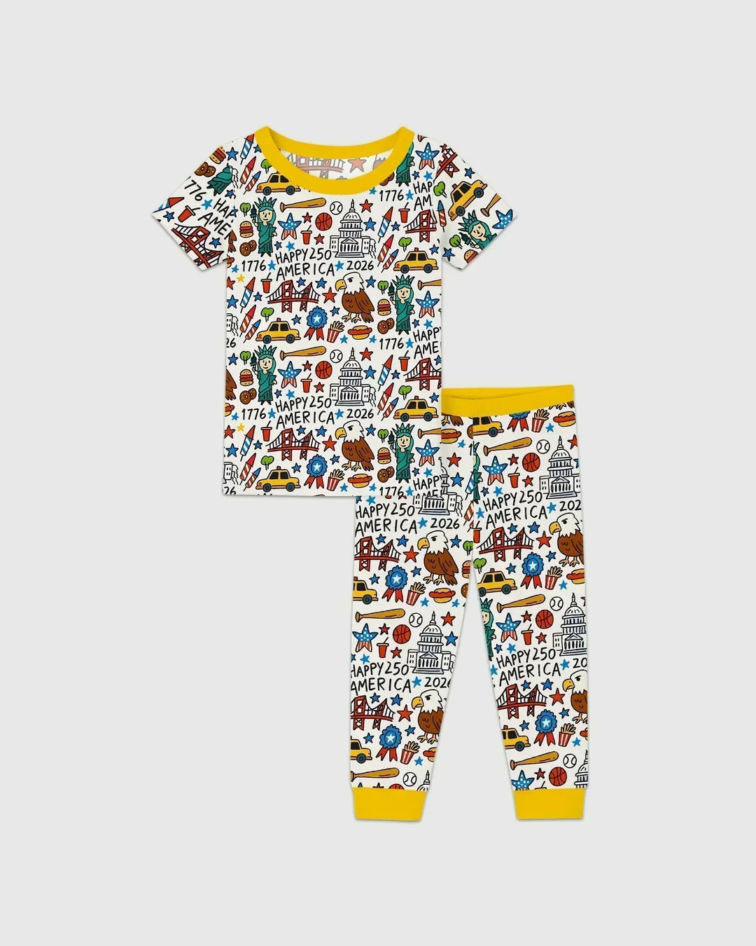 Doodle America 250th Anniversary Family Two Piece Short Sleeve Pajama Set