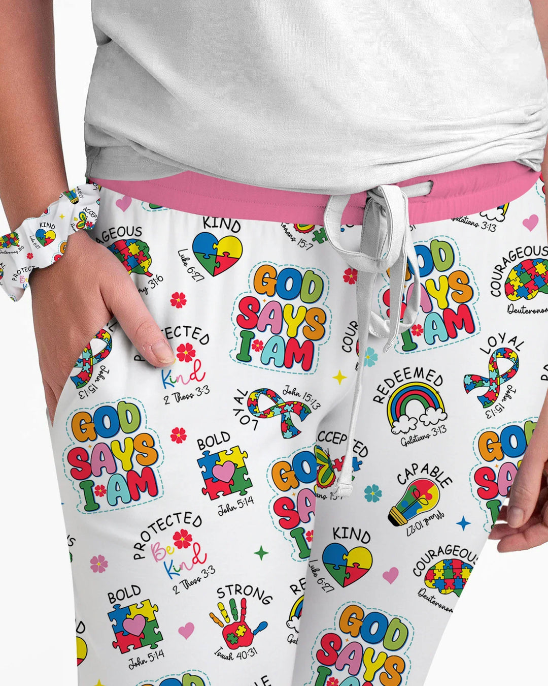 God Says I Am Autism Awareness Bamboo Women Pajama Set