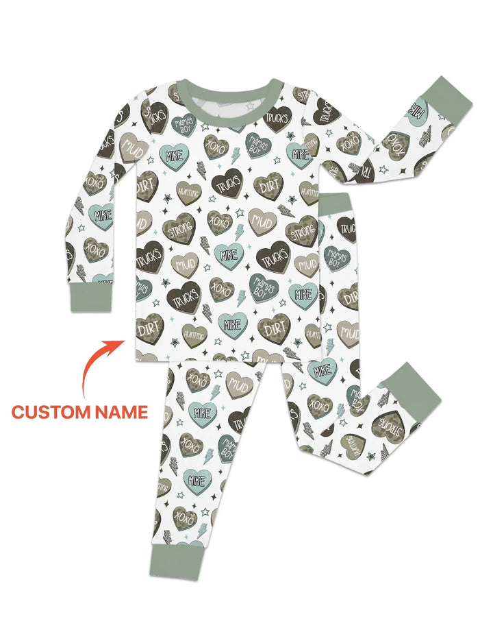 Zweiteiliges Langarm-Pyjama-Set mit Sommerfrüchten