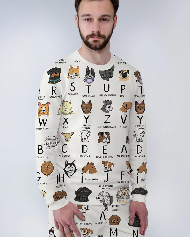 Funny Dogs Alphabet Men's Pajama Set